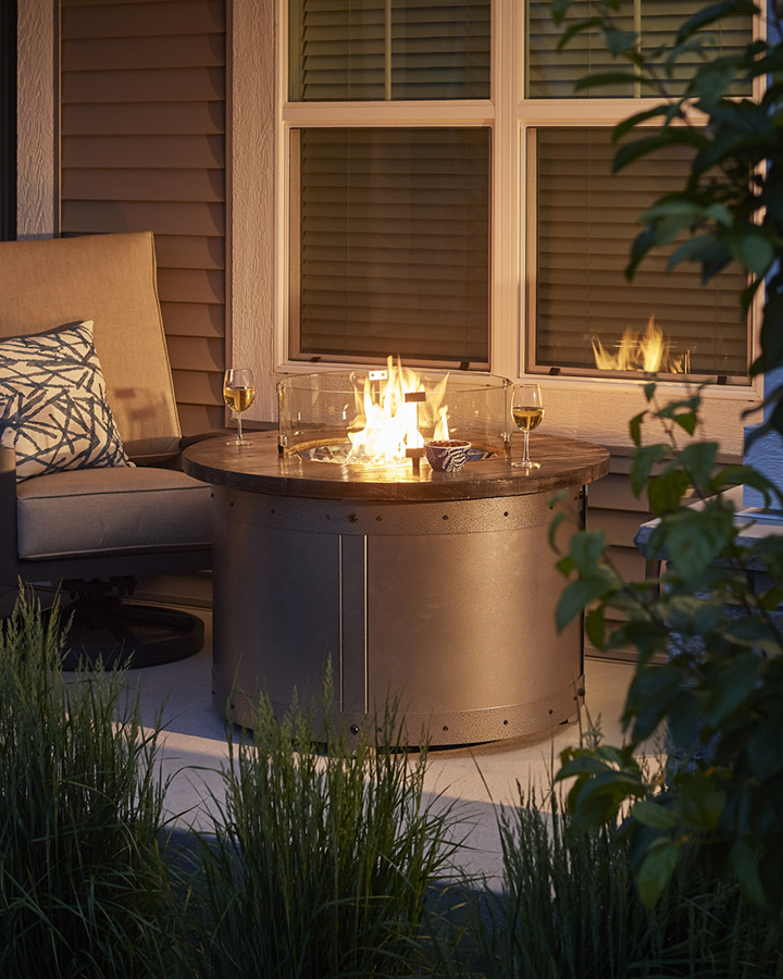Edison Round Gas Fire Pit Table by The Outdoor GreatRoom Company