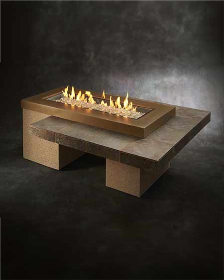 Uptown Gas Fire Table with Fire Glass lifestyle setting